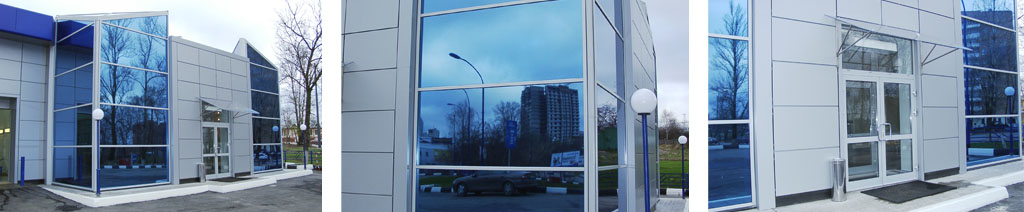 Остекление фасадов магазинов большими стеклопакетами Электросталь